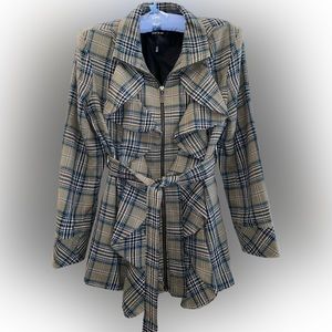 Mac & Jac plaid ruffle jacket